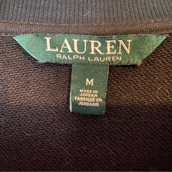 Lauren Ralph Lauren Track Jacket Women’s Medium Full Zip Black White Cotton - Picture 5 of 11